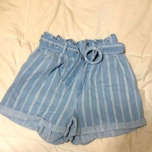 Striped High waisted shorts